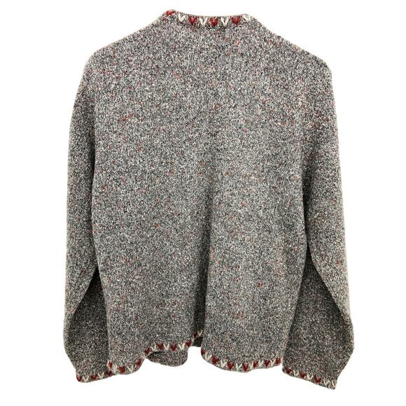 Woolrich Marled Charcoal Heather Cardigan Sweater with Side Pockets Size M - Picture 2 of 5